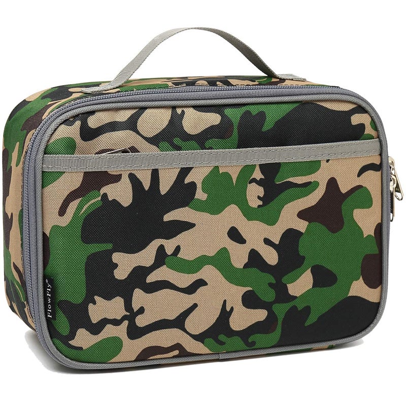 FlowFly Kids Lunch box Insulated Soft Bag Mini Cooler Back to School Thermal Meal Tote Kit for Girls, Boys, Forest - Image 1